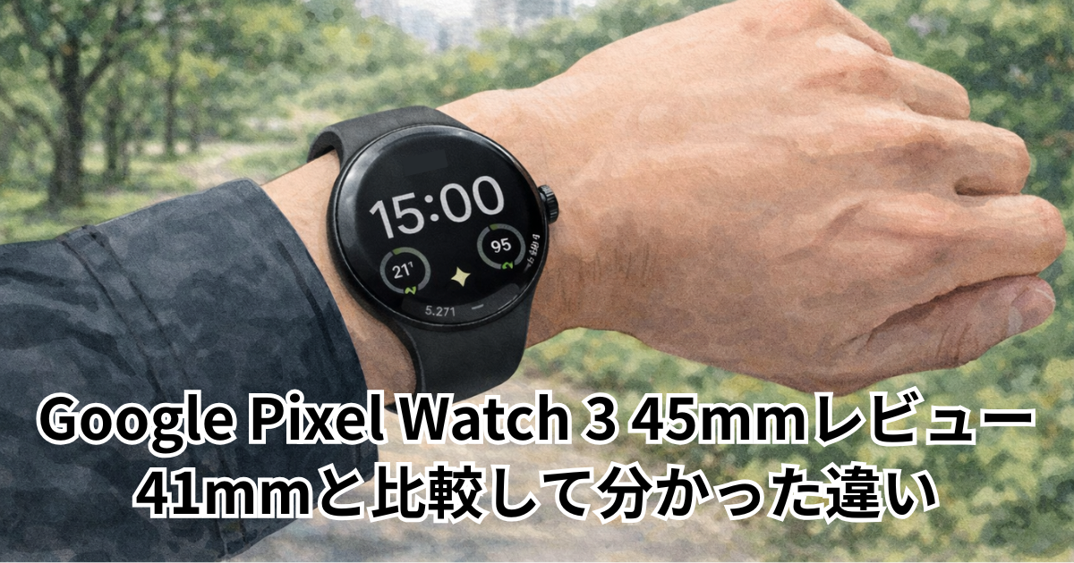 Google Pixel Watch 3 45mmレビュー｜41mmと比較して分かった違い